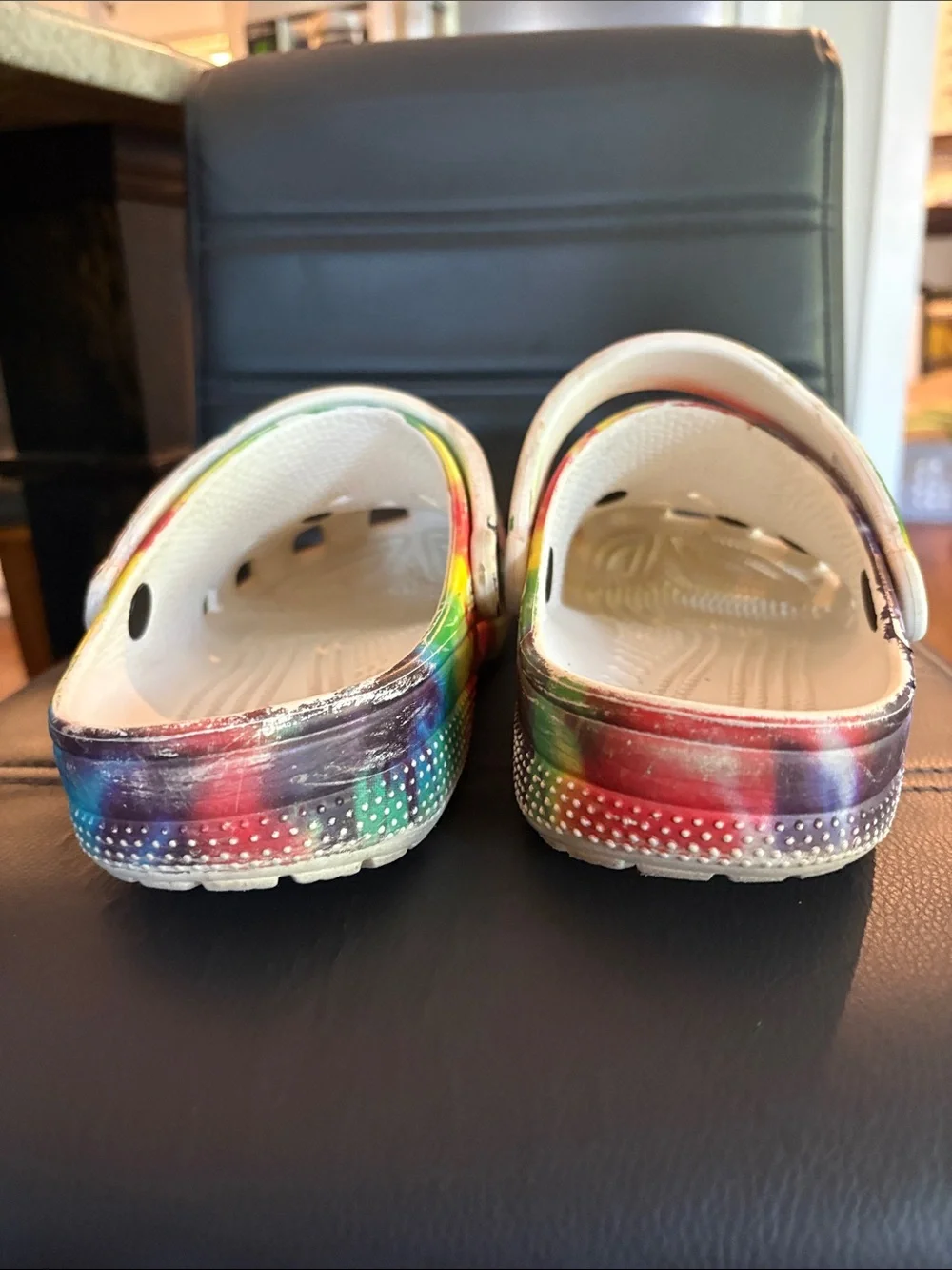 CROCS Rainbow Tie-Dye Clog with Jibbitz Charms - Multicolor